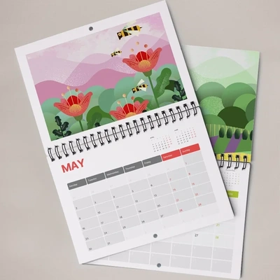 Wiro Bound Drilled Calendars - 01
